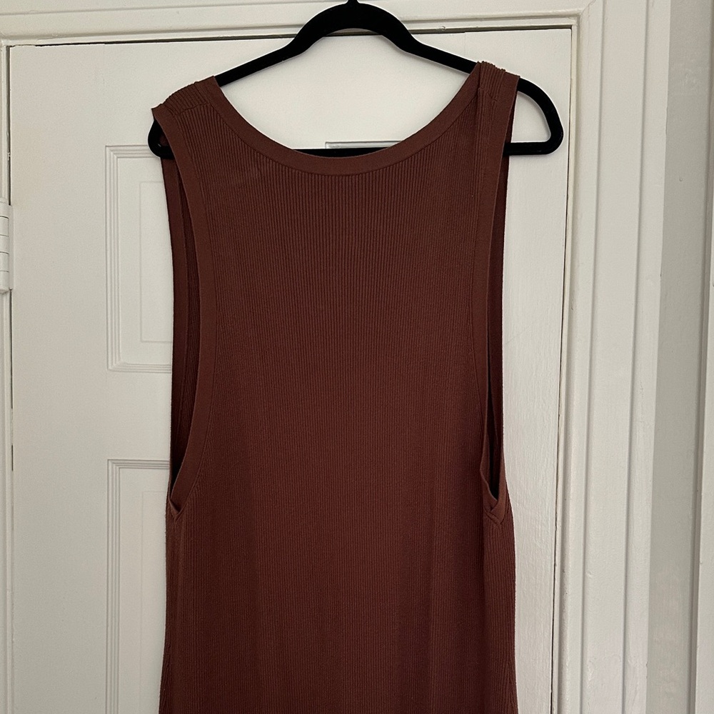 Anthropologie Brown V-Neck Maxi Dress - Picture 5 of 5